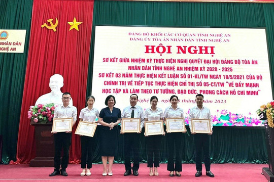 TAND tỉnh Nghệ An: Sơ kết giữa nhiệm kỳ thực hiện Nghị quyết Đảng bộ