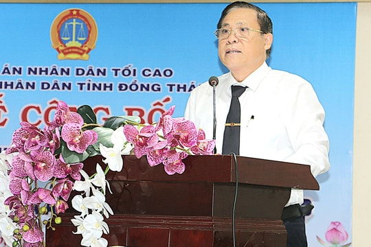 Công bố quyết định bổ nhiệm, bổ nhiệm lại và điều động Thẩm phán sơ cấp TAND hai cấp tỉnh Đồng Tháp