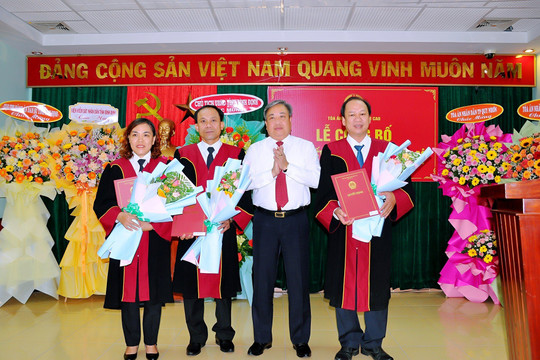 Trao quyết định bổ nhiệm chức danh tư pháp và Phó Chánh án TAND tỉnh Bình Định