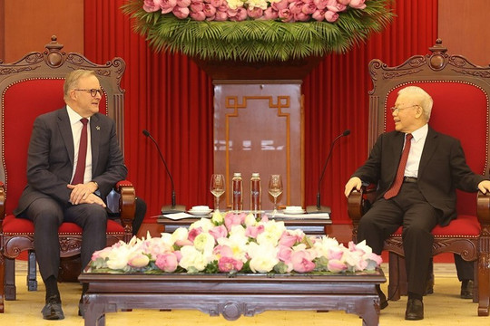 Tổng Bí thư Nguyễn Phú Trọng tiếp Thủ tướng Australia Anthony Albanese