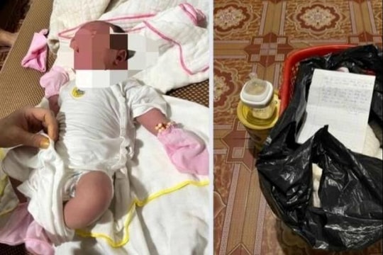 Bé gái 20 ngày tuổi bị bỏ rơi trước nhà dân