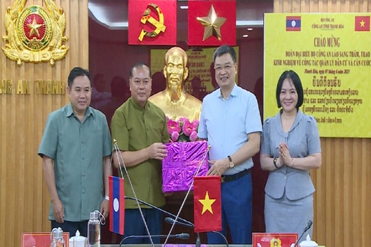 Bộ Công an Lào học tập kinh nghiệm tại Công an Thanh Hóa