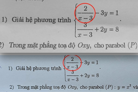 Đề thi Toán vào lớp 10 Hà Nội bị mờ: Chấp nhận cả phương án dấu âm