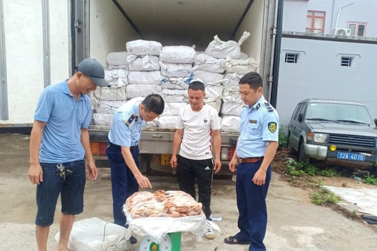 Tạm giữ 4 tấn thịt vịt đông lạnh không rõ nguồn gốc