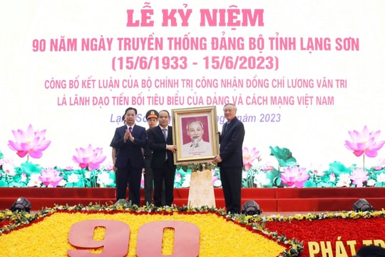 Chánh án TANDTC Nguyễn Hòa Bình dự Lễ kỷ niệm 90 năm Ngày truyền thống Đảng bộ tỉnh Lạng Sơn