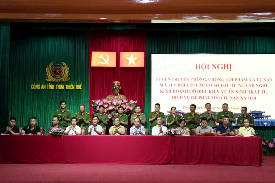 TT-Huế: Hơn 100 cơ sở kinh doanh có điều kiện ký cam kết về an ninh trật tự