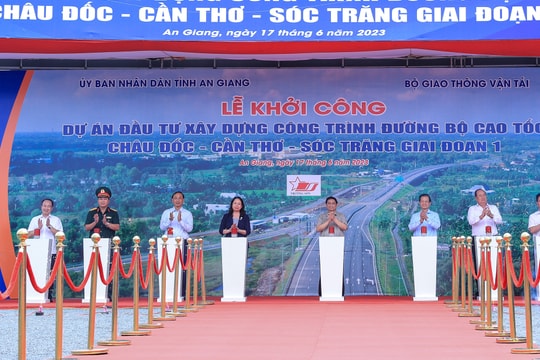 Thủ tướng phát lệnh khởi công tuyến cao tốc gần 45 nghìn tỷ đồng tại ĐBSCL