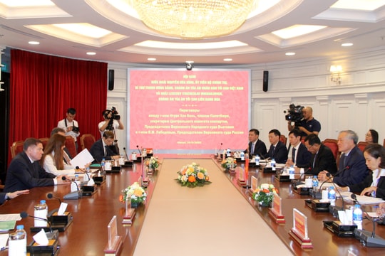 Chánh án TANDTC Nguyễn Hòa Bình hội đàm với Chánh án Tòa án tối cao Liên bang Nga