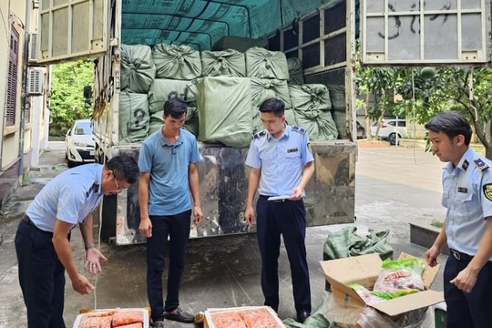 Tạm giữ 1,8 tấn thịt vịt Trung Quốc và hơn 1 tấn trứng gà non đông lạnh