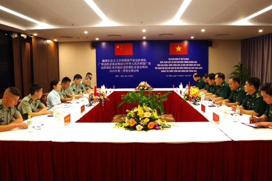 Hội đàm Trạm Biên phòng Quảng Hòa với Trạm BĐBP địa khu Long Châu