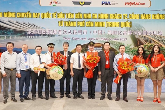 Nhà ga T2 - Cảng Hàng không quốc tế Phú Bài đón chuyến bay Quốc tế đầu tiên