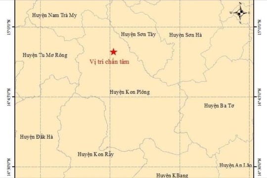 Kon Tum: 11 trận động đất trong ngày 7/7