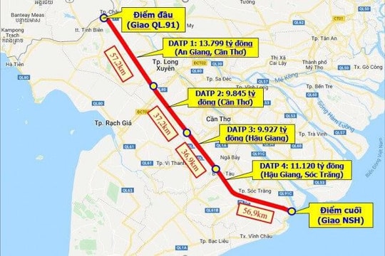 Hậu Giang tập trung giải phóng mặt bằng cao tốc Châu Đốc - Cần Thơ - Sóc Trăng
