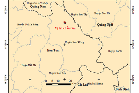 Tiếp tục xảy ra 7 trận động đất tại Kon Plông