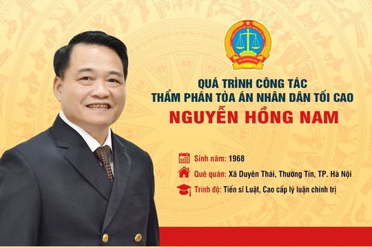 Quá trình công tác của tân Thẩm phán TANDTC Nguyễn Hồng Nam