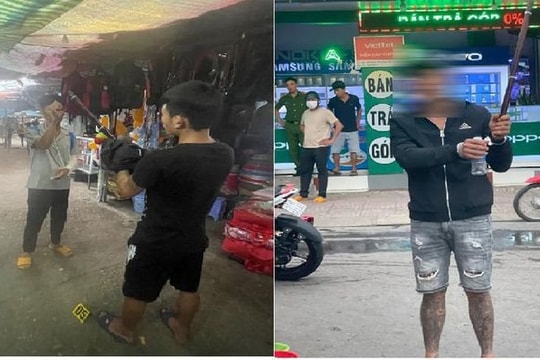 Mâu thuẫn trong lúc gửi xe, nhiều thanh niên cầm kiếm đi chém người