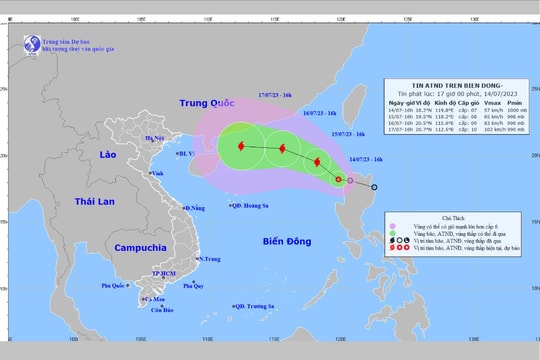 Áp thấp nhiệt đới đã vượt qua phía Bắc đảo Luzon đi vào Biển Đông