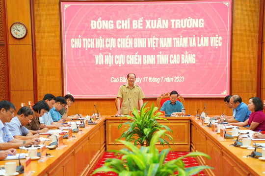 Trung ương Hội Cựu chiến binh Việt Nam làm việc tại Cao Bằng