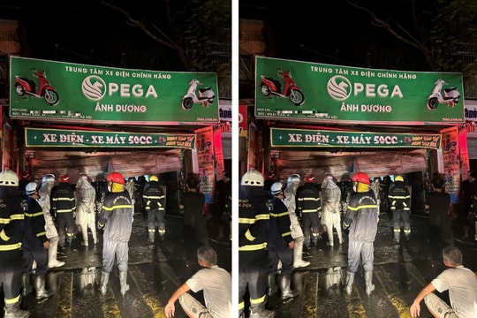 Cháy cửa hàng xe điện, 3 người trong gia đình tử vong