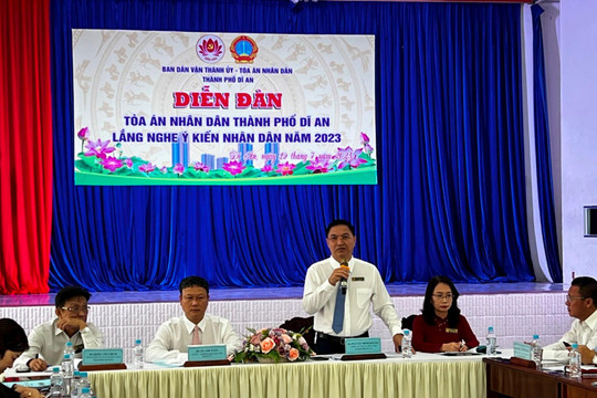 Diễn đàn “TAND TP. Dĩ An lắng nghe ý kiến nhân dân”