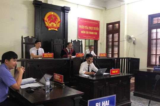 TAND huyện Như Xuân tổ chức phiên tòa xét xử trực tuyến đầu tiên
