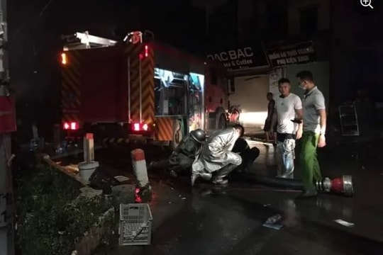 Cháy xưởng sản xuất mây tre ở xã Vân Côn