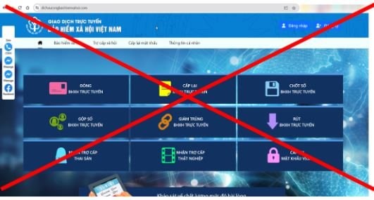 Cảnh báo trang web giả mạo Cổng dịch vụ công ngành BHXH Việt Nam