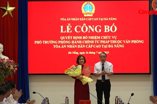 TAND cấp cao tại Đà Nẵng bổ nhiệm Phó Trưởng phòng Phòng Hành chính tư pháp