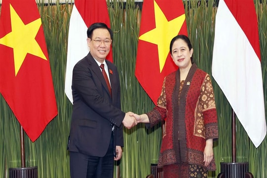 Chủ tịch Quốc hội Vương Đình Huệ hội đàm với Chủ tịch Hạ viện Cộng hoà Indonesia