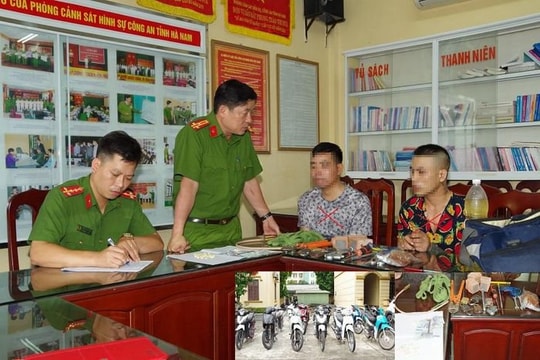 Hà Nam: Bắt 2 đối tượng gây ra hàng chục vụ trộm xe máy liên tỉnh