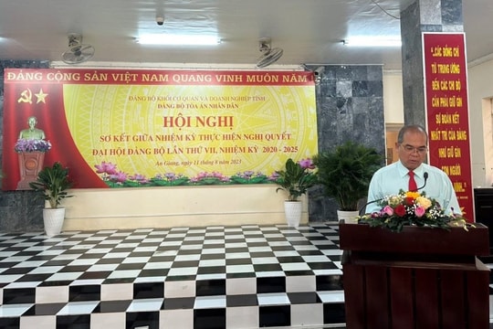 TAND tỉnh An Giang sơ kết giữa nhiệm kỳ thực hiện Nghị quyết Đại hội Đảng bộ TAND tỉnh lần thứ VII