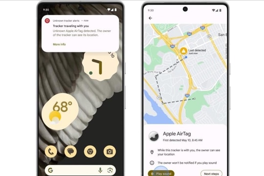 Android 14 thêm cảnh báo về thiết bị định vị xung quanh