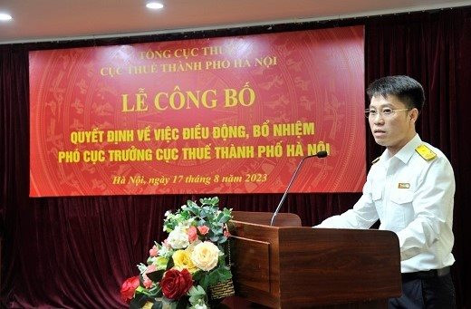 Ông Trần Quang Hưng giữ chức Phó Cục trưởng Cục Thuế TP Hà Nội