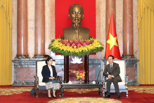 Chủ tịch nước Võ Văn Thưởng tiếp Chánh án TANDTC Lào Viêng Thoong Sỉ-phăn-đon