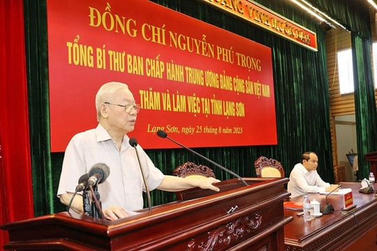 Tổng Bí thư Nguyễn Phú Trọng thăm và làm việc tại tỉnh Lạng Sơn