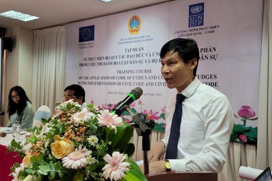 Tập huấn thực hiện bộ quy tắc đạo đức và ứng xử của Thẩm phán trong thi hành Luật Dân sự