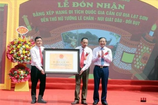 Hà Nam đón nhận Bằng xếp hạng Di tích Quốc gia Căn cứ địa Lạt Sơn