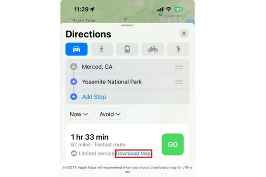 iOS 17 bổ sung tính năng lưu bản đồ cho Apple Maps