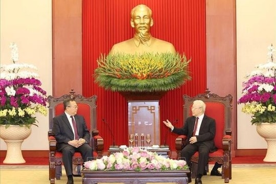 Tổng Bí thư Nguyễn Phú Trọng tiếp Trưởng Ban Liên lạc Đối ngoại Trung ương Đảng Cộng sản Trung Quốc