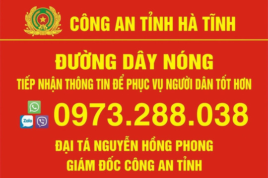 Giám đốc Công an Hà Tĩnh công khai số điện thoại cá nhân
