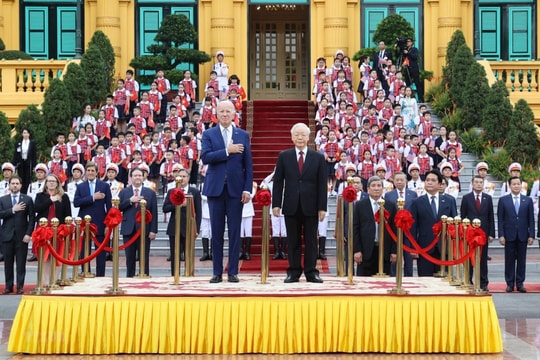 Tổng Bí thư chủ trì Lễ đón chính thức Tổng thống Hoa Kỳ Joe Biden