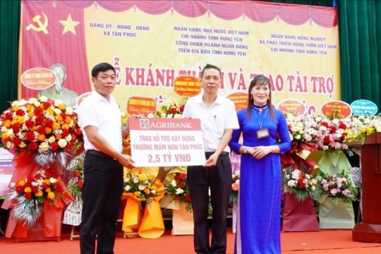Agribank tài trợ 2,5 tỷ đồng xây dựng trường học tại Hưng Yên