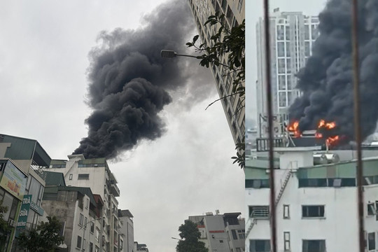Hà Nội: Cháy nhà cao tầng trên phố Vũ Trọng Phụng