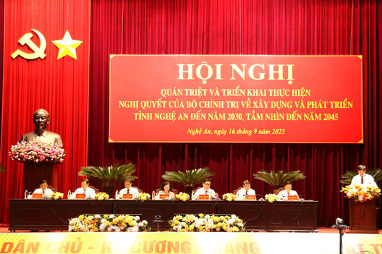 Khai mạc Hội nghị quán triệt, triển khai thực hiện Nghị Quyết số 39 của Bộ Chính trị về xây dựng và phát triển tỉnh Nghệ An