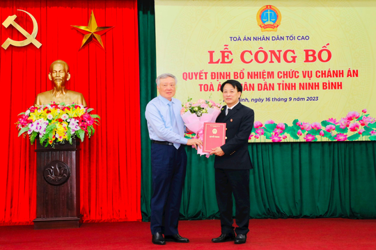 Bổ nhiệm Chánh án TAND tỉnh Ninh Bình