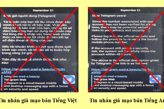 Cảnh báo tin tặc xâm nhập tài khoản Telegram để chiếm đoạt tài sản