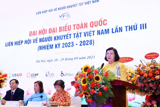 Bà Đặng Huỳnh Mai tái cử Chủ tịch Liên hiệp hội về người khuyết tật Việt Nam