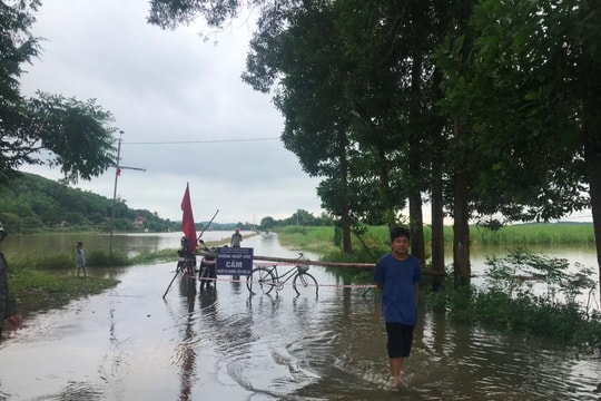 Nước sông Bưởi dâng cao, hàng trăm hộ dân chìm trong biển nước