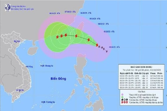 Bão Koinu đang tiến vào Biển Đông, giật trên cấp 17