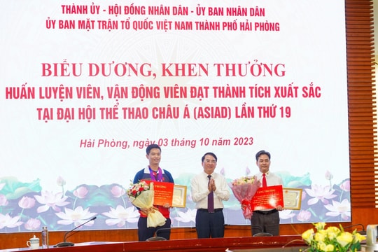 Khen thưởng huấn luyện viên, xạ thủ đạt Huy chương Vàng Asiad 19